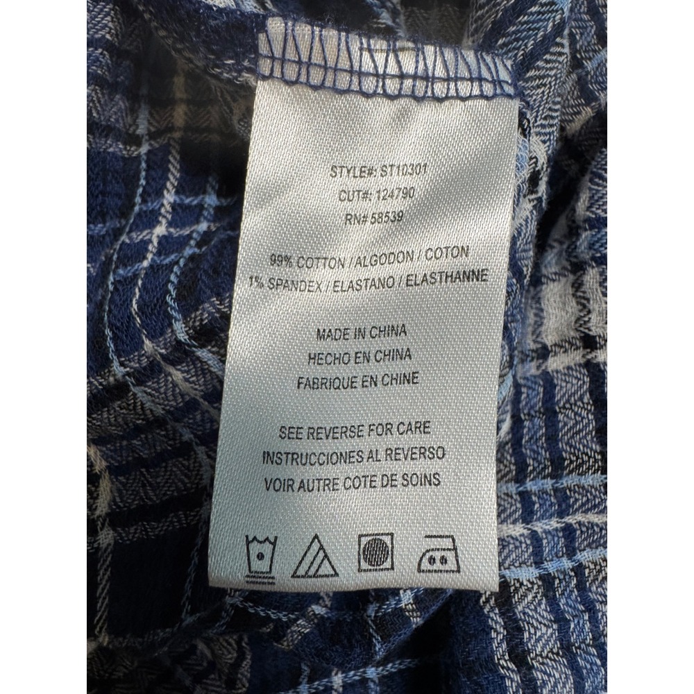 KUT from the Kloth Blue Western Ranch Snap Shirt Womens L Plaid Excellent Top - Picture 5 of 5